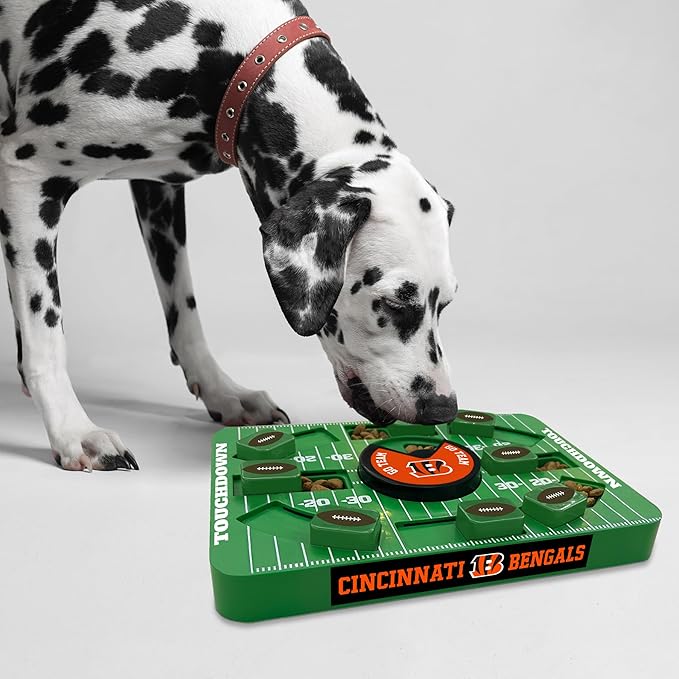 Pets First NFL Cincinnati Bengals Large Puzzle Toy, New Size, Interactive Dog Slow Feeding Toy-Mewly Pet