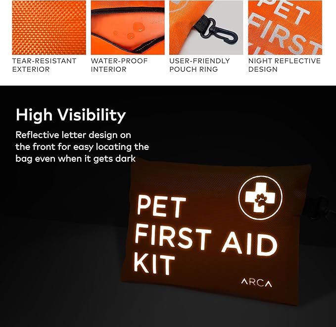 Dog First Aid Kit - Pet Emergency Kit - Water Resistant High Visibility Reflective First Aid Pouch Dog Camping Essentials for Hiking, Backpacking, Sports, Hunting-Mewly Pet