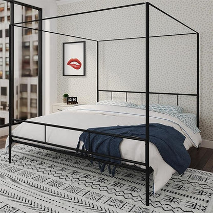 Novogratz Marion Canopy Bed, King, Black