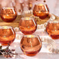 LAMORGIFT 24 Pcs Fall Tealight Candle Holders- Mercury Votive Candle Holders for Burnt OrangeTable Decorations, Terracotta Decor Glass Votives for Fall Party Boho Wedding Table Centerpieces