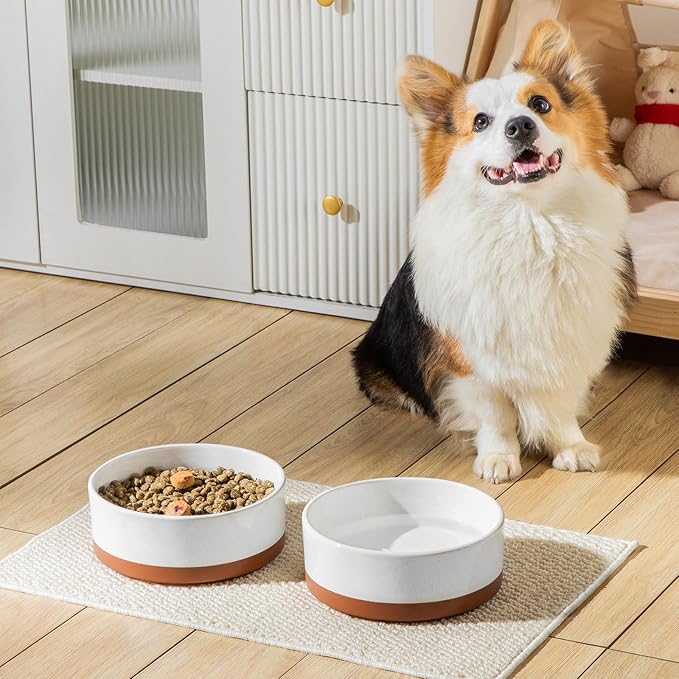 MALACASA Dog Bowls, Ceramic Dog Food and Water Bowls for Large Size Dogs, 6 Cups Capacity Pet Bowl for Large Dogs.1-Pack (L-6 Cups)-Mewly Pet