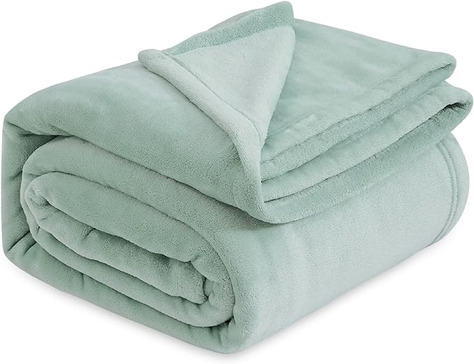 Bedsure GentleSoft Fleece Bed Blankets Full Size Sage Green - Soft Lightweight Plush Fuzzy Cozy Luxury Blanket Microfiber, 84x90 inches