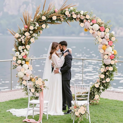 BLEUM CADE 50 Pcs Champagne Roses Artificial Flowers, Real Touch Velvet Roses Fake Flowers Bulk, Artificial Roses Bouquet with Long Stems Bridal DIY Wedding Party Centerpiece Decorations