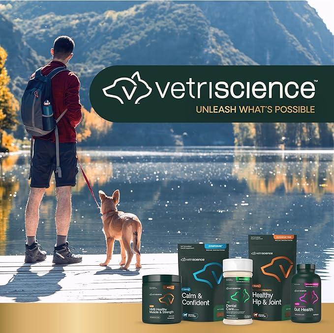 VetriScience Ultimate Strength Healthy Hip & Joint Chews, GlycoFlex Glucosamine, Chondroitin and Green-Lipped Mussel Joint Support Supplement for Dogs, Soothe Joint Discomfort, Duck, 120 Count-Mewly Pet