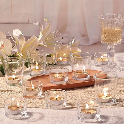 72pcs Clear Assorted Votive Candle Holders, Glass Candle Holder for Wedding Decor, Tealight Candle Holder for Table Centerpiece, and Party Decor