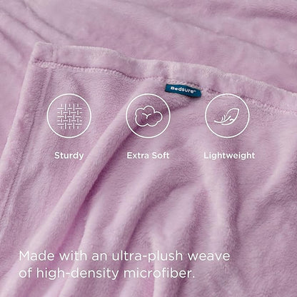 Bedsure GentleSoft Twin XL Fleece Blanket Dorm Bedding - Lightweight Soft Cozy Blankets for Bed, Sofa, Couch, Travel, Camping, Lilac, 66"x90"