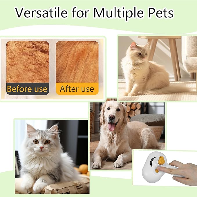 Cat Steam Brush for Shedding Dog Brush with Steam Pet Hair Cleaning Brush Comb for Spray 3 in 1 Pet Grooming for Long & Short Haired Pets – Spritz Defur Comb for cats-Mewly Pet