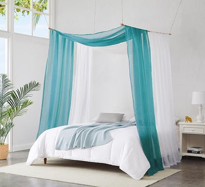 Warm Home Designs 24 Feet Long Green Teal Sheer Window Scarf. These XXL Length Valance Scarves 54 X 288 Inches in Size. Great as Bed Canopy or Wedding Arch Draping Fabric. AM Teal 288"