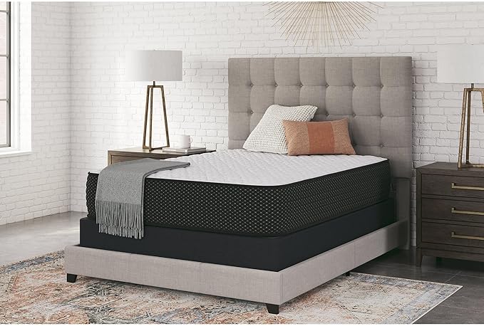 Signature Design by Ashley Limited Edition Firm 12 Inch Hybrid Mattress with Gel Memory Foam and Edge Support for Cool Sleep and Pressure Relief, Queen, Fiberglass Free, Mattress In A Box