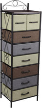 Household Essentials Victorian Style 8-Drawer Tower Storage Organizer Unit, Multicolor