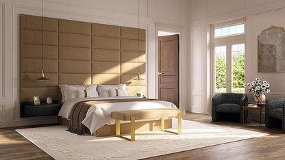 Vänt Upholstered Wall Panels - King/Cal King Size Wall Mounted Headboards - Vintage Leather White Dove - Twin/King - Set of 4 Panels (Each Individual Panel 39"x11.5")