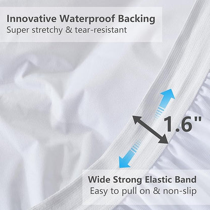 Twin XL Mattress Pad Waterproof, Soft Cooling Mattress Topper for College Dorm, Extra Long Twin Mattress Cover Protector Washable, Deep Pocket 8-21" (39x80 inch, White)
