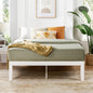 Mellow Naturalista Classic 16 Inch Solid Wood Platform Bed with Wooden Slats, White, Full
