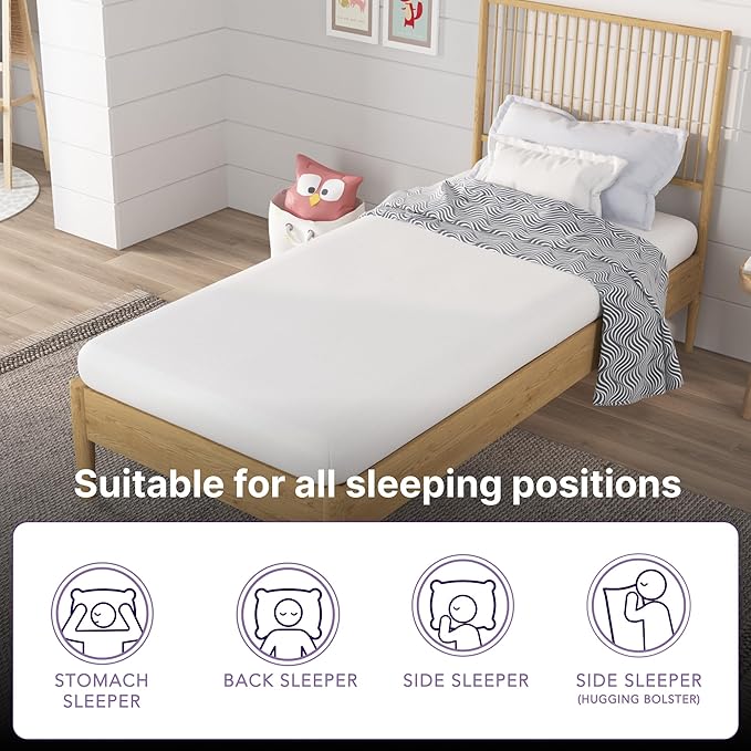 NapQueen 5 Inch Twin Memory Foam Mattress, Medium Feel, CertiPUR-US Certified, Bed in a Box, Breathable Soft Fabric Cover, White