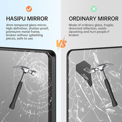 Hasipu 2 PCS Bathroom Mirror for Wall, 32 x 24 Inch Gold Metal Framed Bathroom Mirrors for Over Sink, Rectangle Bathroom Vanity Mirror, Anti-Rust, Tempered Glass, Horizontal or Vertical