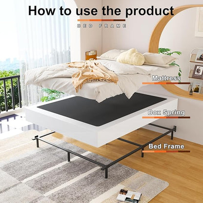 EMODA King Box Spring 8 Inch Heavy Duty Bed Base Metal Mattress Foundation with Fabric Cover, 3000LBS Max Weight Capacity, Noise Free, Easy Assembly