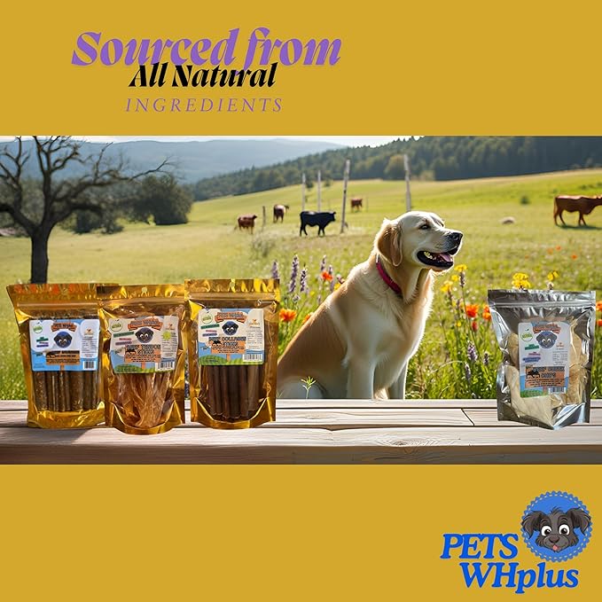 Beef Tendon Dog Treats, Single Ingredient, 100% Natural, Grass-Fed, Long-Lasting Rawhide-Free Chews, Collagen Protein, Dental & Joint Support, 4 oz, Safe & Grain-Free Snack-Mewly Pet