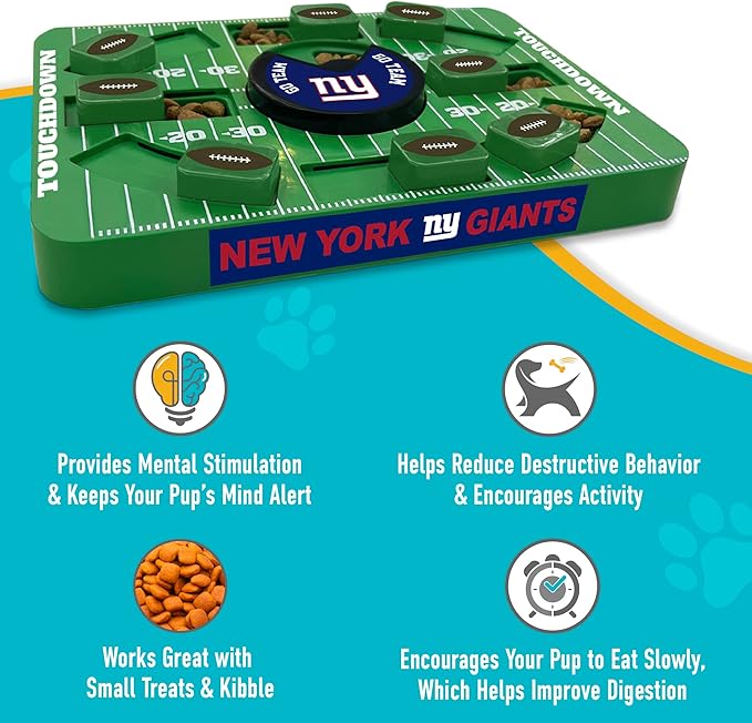 Pets First NFL New York Giants Large Puzzle Toy - Interactive Dog Treat & Slow Feeding Toy-Mewly Pet