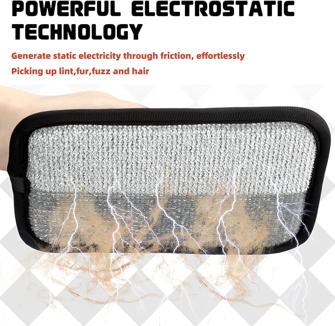 2 Upgraded Thickened Electrostatic Pet Hair Removal Gloves Brush,2025 New Reusable Cat Dog Hair Remover Grooming Gloves,Double Sided Washable Static Animal Fur Removal Tool for Couch,Carpet, Clothes-Mewly Pet