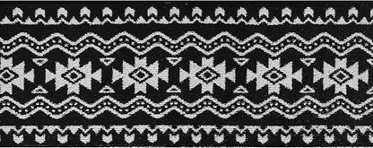 Custom Length Cut to Size Tribal Ethnic Southwestern Inspired Hallway Runner Rug, Non Slip Rubber Backed, 31 inch Wide X Customized Length, Aztec Black, 31 inch X 33 feet