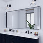 VocalStar Black Metal Framed Bathroom Mirror for Wall, 72 x 36 Inch Large Rounded Rectangle Matte Black Bathroom Vanity Mirror Farmhouse, 1/4-inch Shatterproof Glass | Ultra-Flush Hanging