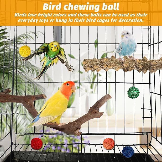 kathson 5pcs Natural Parrot Perch for Cage Wooden Bird Perches Grape Bird Stick Parakeet Climbing Standing Branches Toy Chewable Cage Accessories for Small Budgies Cockatiels Lovebirds Budgies-Mewly Pet