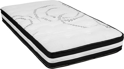 Flash Furniture Capri Comfortable Sleep 10" Hybrid Pocket Spring and Foam Mattress in a Box, Foam Pocket Spring Hybrid Mattress, Twin