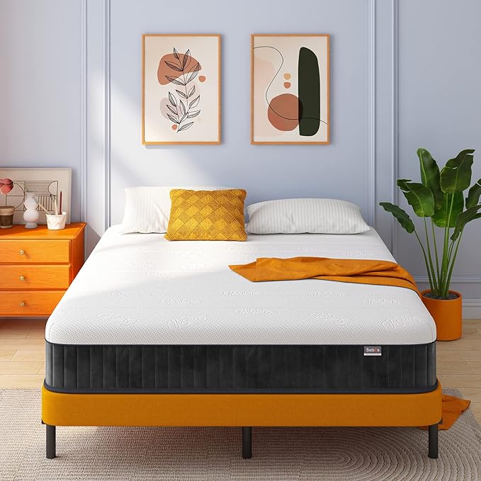 Swbvs Double Mattress, 10 Inch Hybrid Memory Foam Full Size Mattress, Full Bed Mattres in a Box Pressure Relief & Firm Mattresses,Double Size Matress