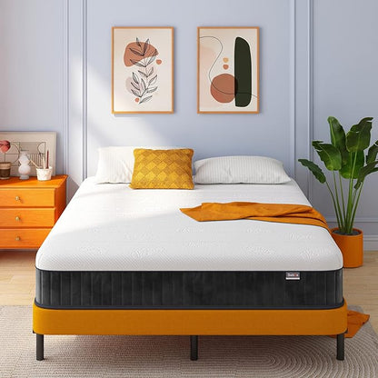 Swbvs Double Mattress, 10 Inch Hybrid Memory Foam Full Size Mattress, Full Bed Mattres in a Box Pressure Relief & Firm Mattresses,Double Size Matress