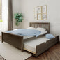 Max & Lily Full Bed, Wood Bed Frame with Headboard For Kids with Trundle, Slatted, Clay