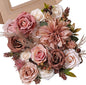 Artificial Flowers Combo Silk Mix Fake Flowers Leaf for DIY Wedding Bouquets Floral Centerpieces for Tables and Chairs Party Baby Shower Home Decorations(Coffee)