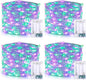 JMEXSUSS 4 Pack 50 LED Purple and Green Fairy Lights Battery Operated, 16ft String Fairy Lights for Tree Party Holiday Decor