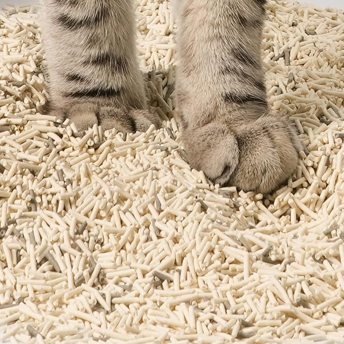 Lady N Pellet Tofu Cat Litter Boba Tea Scent, Strong Clumping, Ultra Absorbent, Dust-Free, Low Tracking, Water-Soluble, Natural Ingredients, Enviro-Probiotic Odor Control 9lb-Mewly Pet