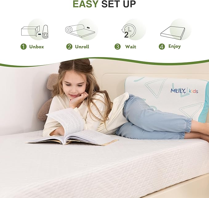 Twin Mattress in a Box, 8 inch Mattresses for Kids Bed Single Size Daybed Individual Bunk, Memory Foam Medium Firm
