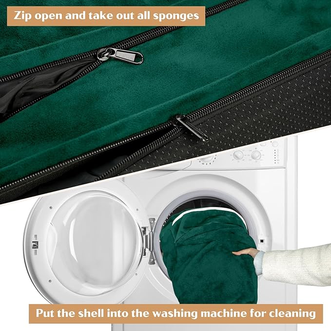 Comfort Expression Large Dog Beds Waterproof Orthopedic Foam Dog Sofa Beds Comfy Pet Bed with Washable Removable Cover & Non-Slip Bottom(Large,Emerald)-Mewly Pet