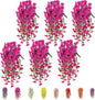 6-Pack Outdoor Faux Plants, 69-Flowered Large Morning Glory, Uv-Resistant Artificial Morning Glory,Perfect for Outdoor Decoration in All Seasons Such as Porches and Gardens (Light Purple)
