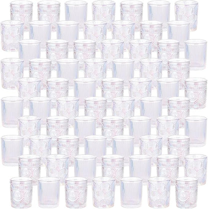 70pcs Assorted Votive Candle Holders - Colorful Glass Tea Lights Candle Holder in Bulk, Tealight Candle Holder for Table Centerpiece Wedding Decor Home Decoration