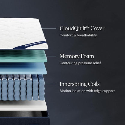 DreamCloud Classic 12" California King Mattress - Luxury Hybrid Gel Memory Foam - 365 Night Trial - Fiberglass Free - Forever Warranty - Mattress in a Box - CertiPUR-US Certified