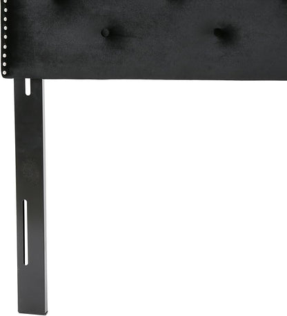 Christopher Knight Home Silas Velvet Headboard, Queen / Full, Black / Black