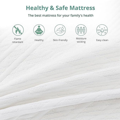 EGO White 10 Inch RV King Memory Foam RV Mattress, Cooling Gel Green Tea Mattress for RVs, Campers & Trailers, Bed in a Box, CertiPUR-US Certified, 76"×80", Medium Firm