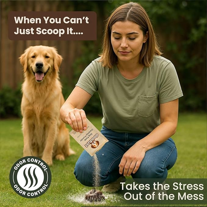 Doodust Dog Poop Clean Up Powder, Poop Hardener & Yard Cleaner, Biodegradable, Pet-Safe, Stops Odor and Makes Pickup Easy-Mewly Pet