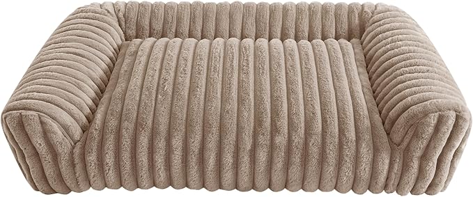 Arlee Saddle Sofa Memory Foam Pet Bed, Comfortable & Washable, Ideal for Dogs and Puppies, Extra Comfort, Couch Design, Crate & Kennel Furniture, Pet Supplies & Essentials, Tan, Large-Mewly Pet
