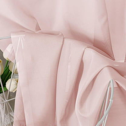 Aiyufeng Blush Pink Sheer Curtains 90 Inches Long 2 Panels Set, Light Filtering Soft Airy Voile Rod Pocket Baby Pink Sheer Window Drapes for Bedroom Living Room, Each 42Wx90L Inches