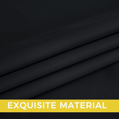 NICETOWN Blackout Curtains Grommet 2 Panels Black Drapes 95Inches Long