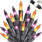 Toodour Orange & Purple Halloween Lights, 25ft 100 Count Incandescent Halloween String Lights, UL Certified Connectable Mini Bulbs String Lights for Outdoor, Indoor, Garden, Porch, Party, Home Decor