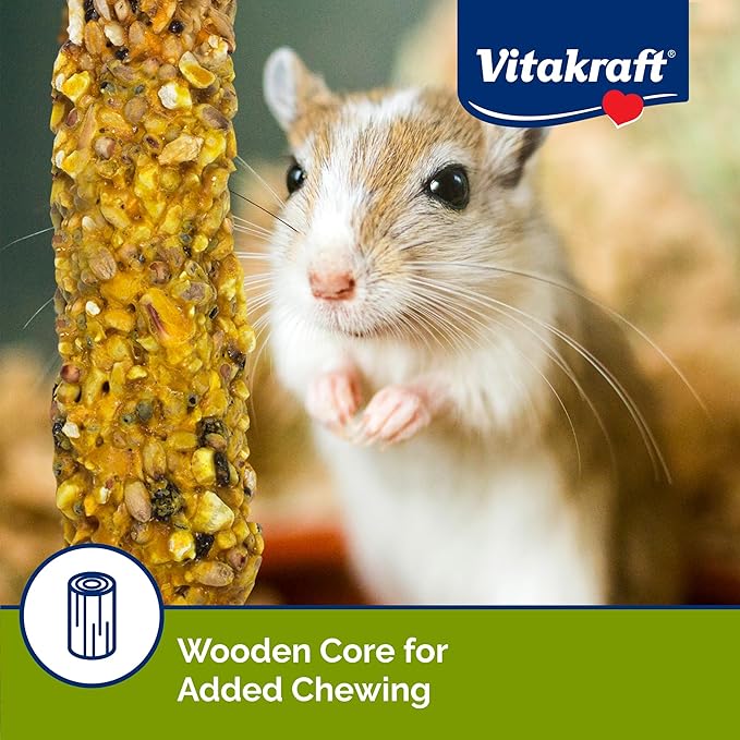 Vitakraft Crunch Sticks Hamster Treat - Hamster Chew Sticks - Supports Dental Health, Long-Lasting Fun (Peanut & Honey)-Mewly Pet