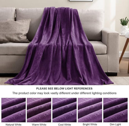BEDELITE Fleece Blanket Purple Throw Blankets for Couch & Bed, Luxury Plush Cozy Fuzzy Blanket 50" x 60", Super Soft Warm Lightweight Throw Blanket for Travel Camping