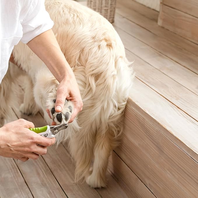 Dog Nail Clippers with Safety Guard - Pet Nail Clippers for Medium and Small Breed - Protective Nail Cutter, Safe Claw Trimmer, Ergonomic Toenail Scissors - Ebook Guide-Mewly Pet