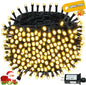 Connectable 300LED 99Ft 13Modes Christmas String Lights Outdoor Indoor | Extendable Green Wire Warm White Christmas Tree Lights with Timer | Twinkle Fairy Light Plug in for Xmas Tree(Warm White)