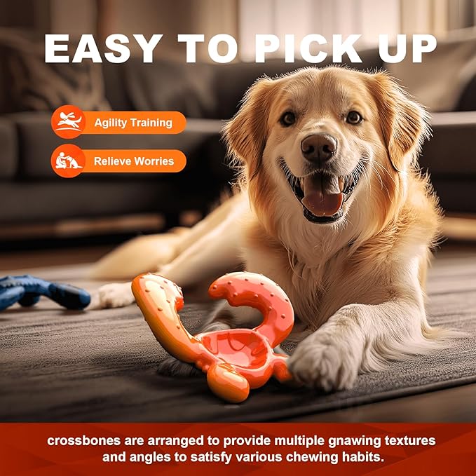 Dog Chew Toy for Aggressive Chewers – Durable Nylon Material, Tough Interactive Dog Toy for Large and Medium Dogs, Perfect for Teeth Cleaning and Gum Health, Christmas Birthday Gifts for Dogs-Mewly Pet